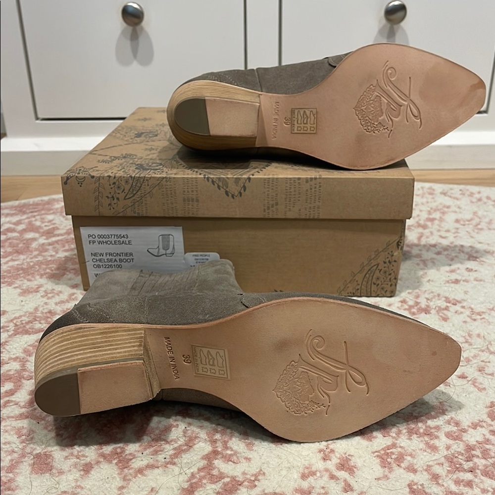 Free People Gray Suede Chelsea Ankle Booties - Picture 9 of 16